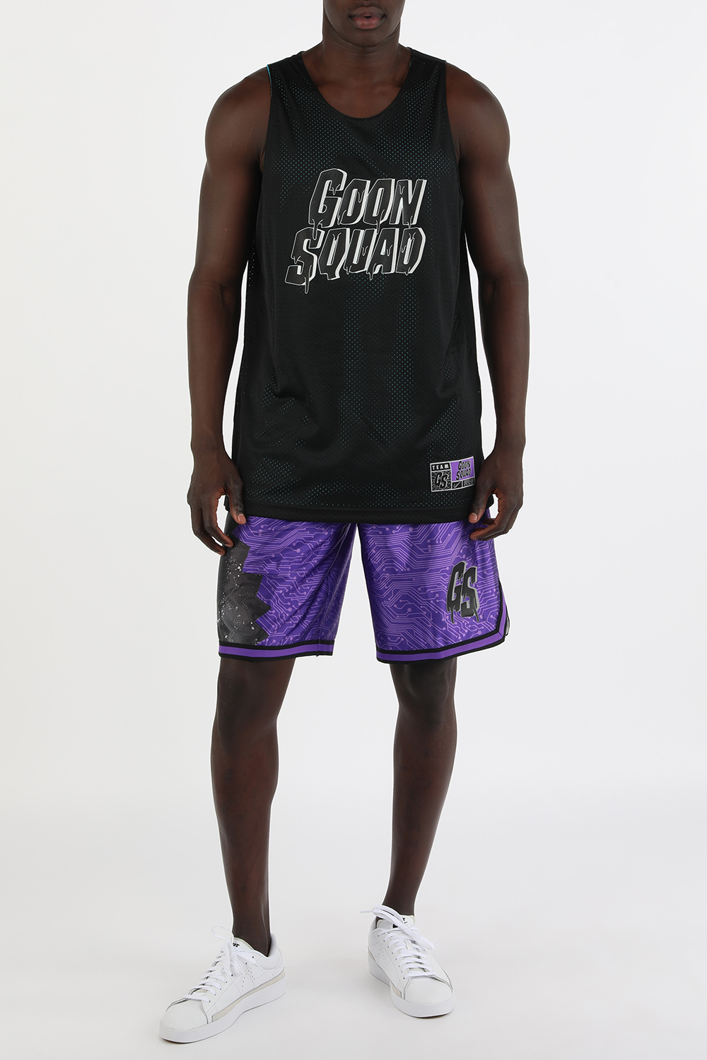 גופיית כדורסל דו צדדית ספייס ג'אם בצבעי תכלת ושחור